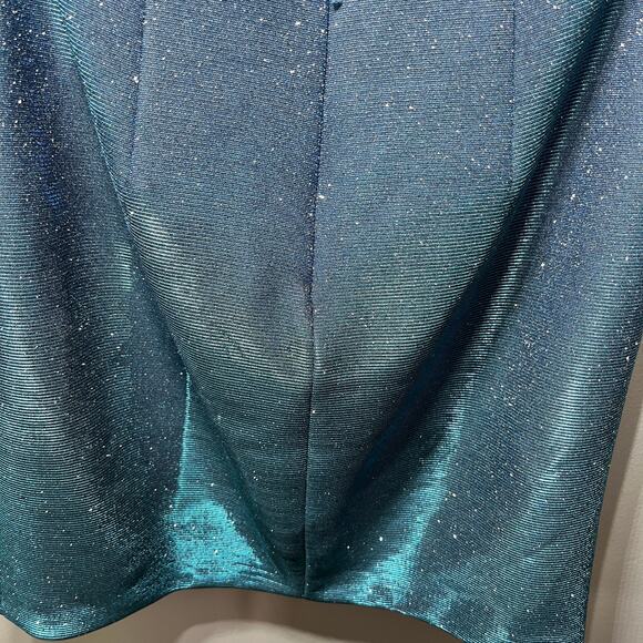 Sherri Hill Dress Blue Iridescent Miss Priss Prom Pageant Shimmer Halter Glam 4 - Picture 7 of 9